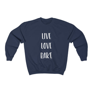 Live Love Bake Unisex Heavy Blend Crewneck Sweatshirt