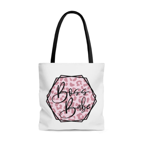 Boss Babe Pink Leopard Tote Bag