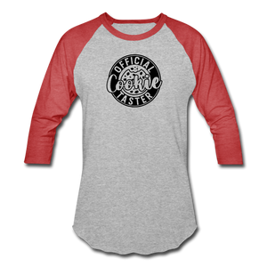 Official Cookie Taster (Round) Baseball T-Shirt - heather gray/red