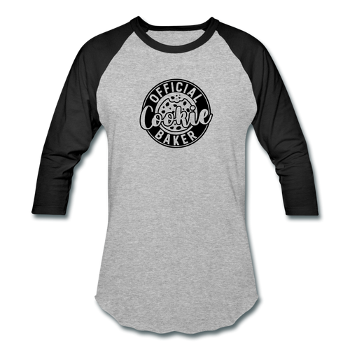 Official Cookie Baker (Round) Baseball T-Shirt - heather gray/black