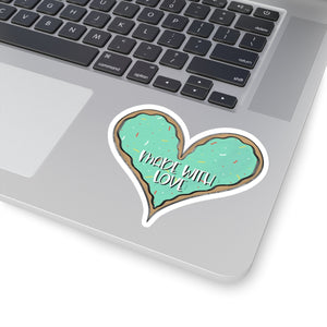 (b) Made With Love Green Heart Kiss-Cut Sticker