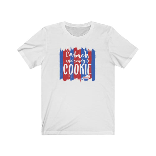 (a) I'm Back and Ready to Cookie-Red Blue Bella+Canvas 3001 Unisex Jersey Short Sleeve Tee