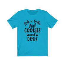 Load image into Gallery viewer, Life is Better With Cookies and Dogs Bella+Canvas 3001 Unisex Jersey Short Sleeve Tee