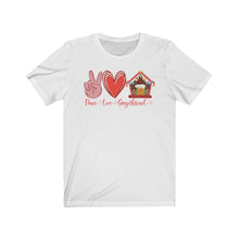 Load image into Gallery viewer, Peace Love Gingerbread Unisex Jersey Short Sleeve Tee