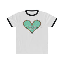 Load image into Gallery viewer, (b) Made With Love Green Heart Unisex Ringer Tee