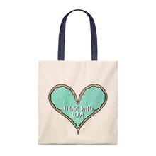 Load image into Gallery viewer, (b) Made With Love Green Heart Tote Bag - Vintage
