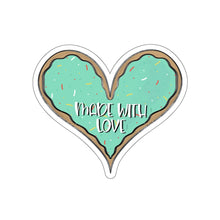 Load image into Gallery viewer, (b) Made With Love Green Heart Kiss-Cut Sticker