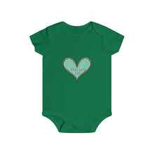 Load image into Gallery viewer, (b) Made With Love Green Heart Infant Rip Snap Tee