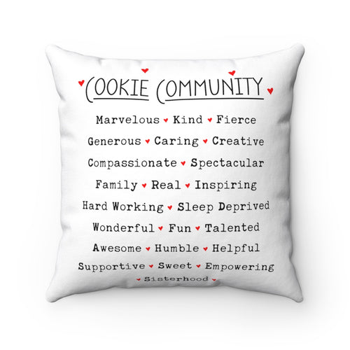 Cookie Community Spun Polyester Square Pillow