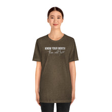 Load image into Gallery viewer, Know Your Worth Unisex Jersey Short Sleeve Tee