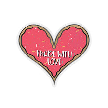 Load image into Gallery viewer, (b) Made With Love Pink Heart Kiss-Cut Sticker