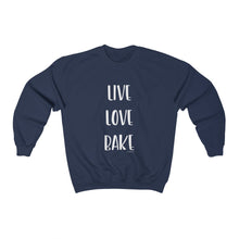 Load image into Gallery viewer, Live Love Bake Unisex Heavy Blend Crewneck Sweatshirt