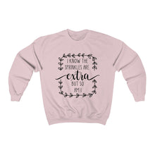 Load image into Gallery viewer, (a) I Know The Sprinkles Are Extra Unisex Heavy Blend™ Crewneck Sweatshirt