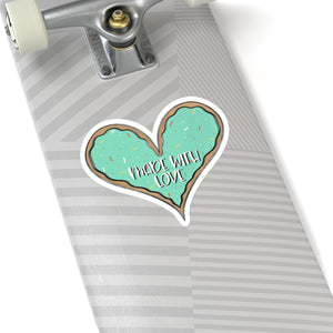 (b) Made With Love Green Heart Kiss-Cut Sticker
