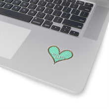 Load image into Gallery viewer, (b) Made With Love Green Heart Kiss-Cut Sticker
