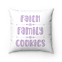 Load image into Gallery viewer, Faith Family Cookies Spun Polyester Square Pillow