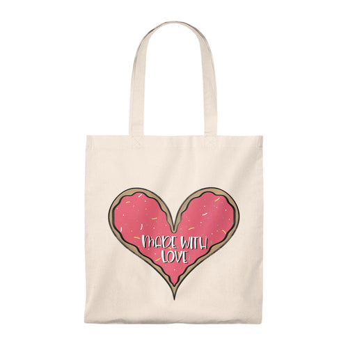 (b) Made With Love Pink Heart Tote Bag - Vintage