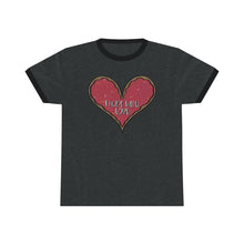 Load image into Gallery viewer, (b) Made With Love Pink Heart Unisex Ringer Tee