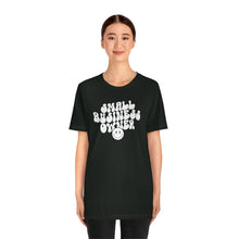 Load image into Gallery viewer, Small Business Owner with Happy Face Unisex Jersey Short Sleeve Tee