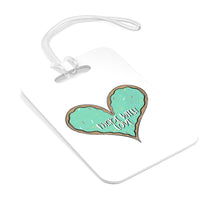 Load image into Gallery viewer, (b) Made With Love Green Heart Bag Tag