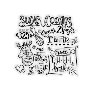 (b) Sugar Cookie Recipe Kiss-Cut Sticker