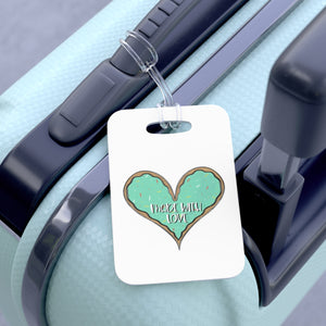 (b) Made With Love Green Heart Bag Tag