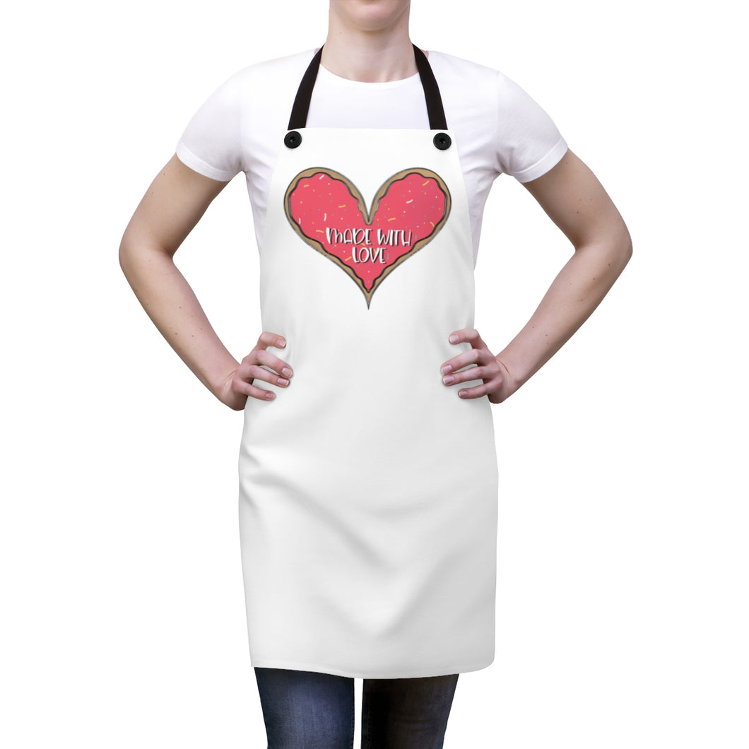 (b) Made With Love Pink Heart Apron