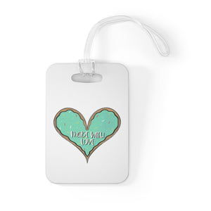 (b) Made With Love Green Heart Bag Tag
