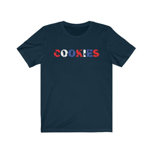 Cookies-Red White Blue Star Unisex Jersey Short Sleeve Tee