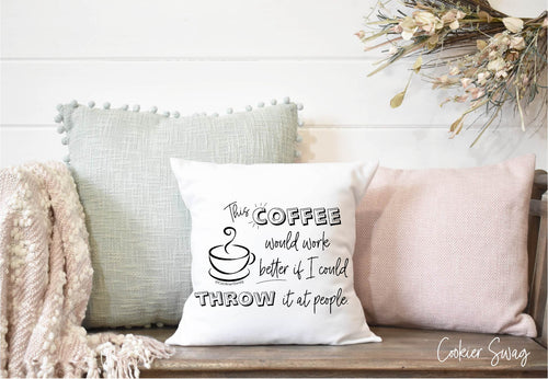 Coffee Throw Spun Polyester Square Pillow