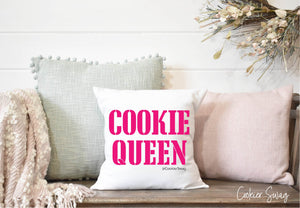 Cookie Queen Pink Spun Polyester Square Pillow