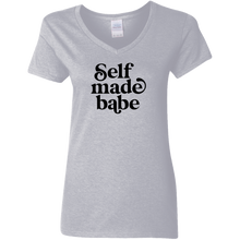 Load image into Gallery viewer, Self Made Babe Ladies V-Neck T-Shirt