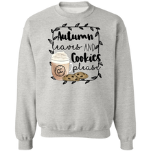 Load image into Gallery viewer, (a) Autumn Leaves and Cookies Please Crewneck Pullover Sweatshirt