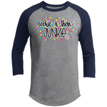 Load image into Gallery viewer, (a) Cookie-a-thon Junkie 3/4 Raglan Sleeve Shirt