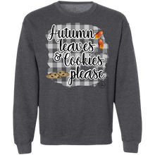 Load image into Gallery viewer, (a) Autumn Leaves and Cookies Please Gingham Crewneck Pullover Sweatshirt