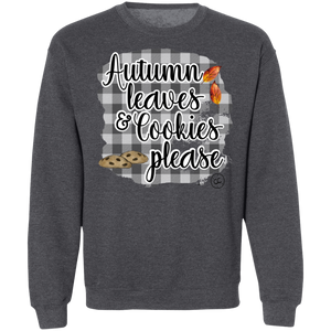 (a) Autumn Leaves and Cookies Please Gingham Crewneck Pullover Sweatshirt