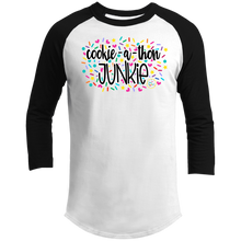 Load image into Gallery viewer, (a) Cookie-a-thon Junkie 3/4 Raglan Sleeve Shirt