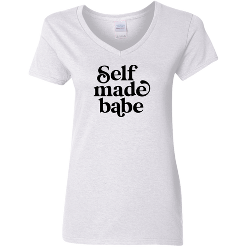 Self Made Babe Ladies V-Neck T-Shirt