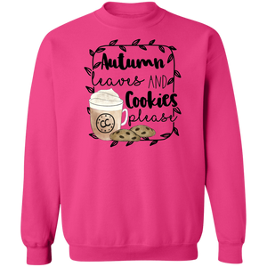 (a) Autumn Leaves and Cookies Please Crewneck Pullover Sweatshirt