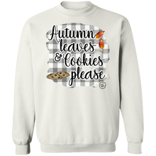 Load image into Gallery viewer, (a) Autumn Leaves and Cookies Please Gingham Crewneck Pullover Sweatshirt