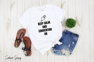 Keep Calm and Convention On Bella+Canvas 3001 Unisex Jersey Short Sleeve Tee
