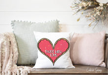 Load image into Gallery viewer, (b) Made With Love Pink Heart Spun Polyester Square Pillow