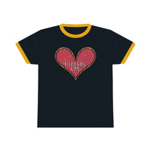 Load image into Gallery viewer, (b) Made With Love Pink Heart Unisex Ringer Tee
