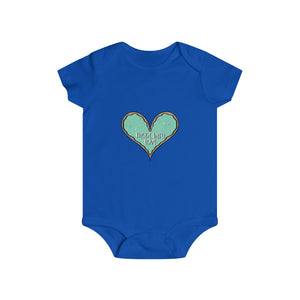 (b) Made With Love Green Heart Infant Rip Snap Tee