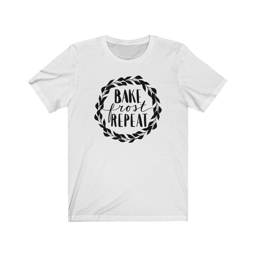 (a) Bake Frost Repeat Bella+Canvas 3001 Unisex Jersey Short Sleeve Tee