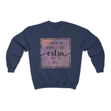 Load image into Gallery viewer, (a) I Know Sprinkles are Extra Color Unisex Heavy Blend™ Crewneck Sweatshirt