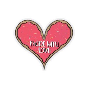 (b) Made With Love Pink Heart Kiss-Cut Sticker