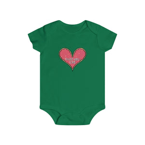 (b) Made With Love Pink Heart Infant Rip Snap Tee
