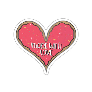 (b) Made With Love Pink Heart Kiss-Cut Sticker