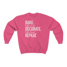 Load image into Gallery viewer, (b) Bake Coffee Break Decorate Coffee Break Repeat Sweatshirt